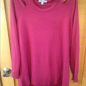 NWT Kenneth Cole Reaction pink cold shoulder long sleeve Shirt Size large